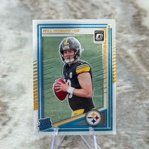 🔥 2025 Will Howard Panini Donruss Optic Rated Rookie Card. Pittsburgh Steelers